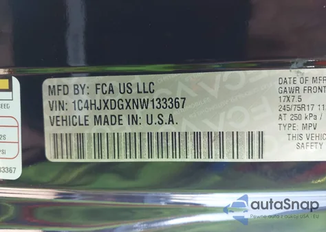 2022 Jeep Wrangler Unlimited Sport S 4X4 z USA, uszkodzony, nr VIN 1C4HJXDGXNW133367